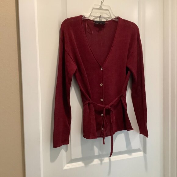 NWT - Zara Linen Cardigan, Maroon, size small - Picture 1 of 5